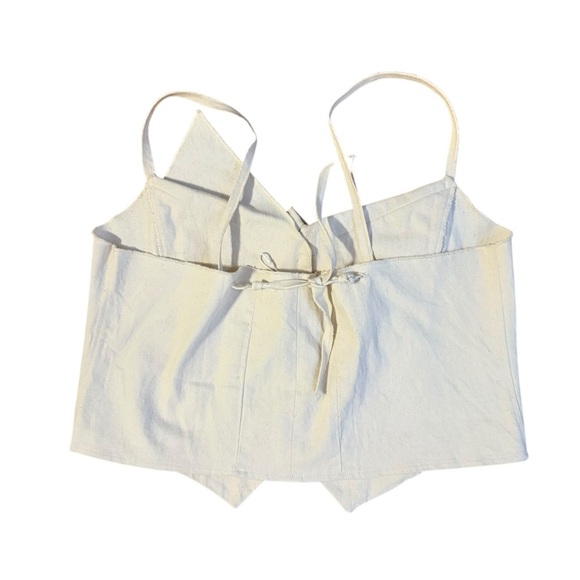 Djerf Avenue Remake Denim Top Cream Size XL - Picture 3 of 5